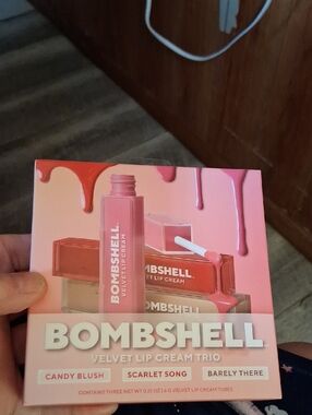 Bombshell Velvet Lip Cream Trio — Candy Blush, Scarlet Song, Barely There